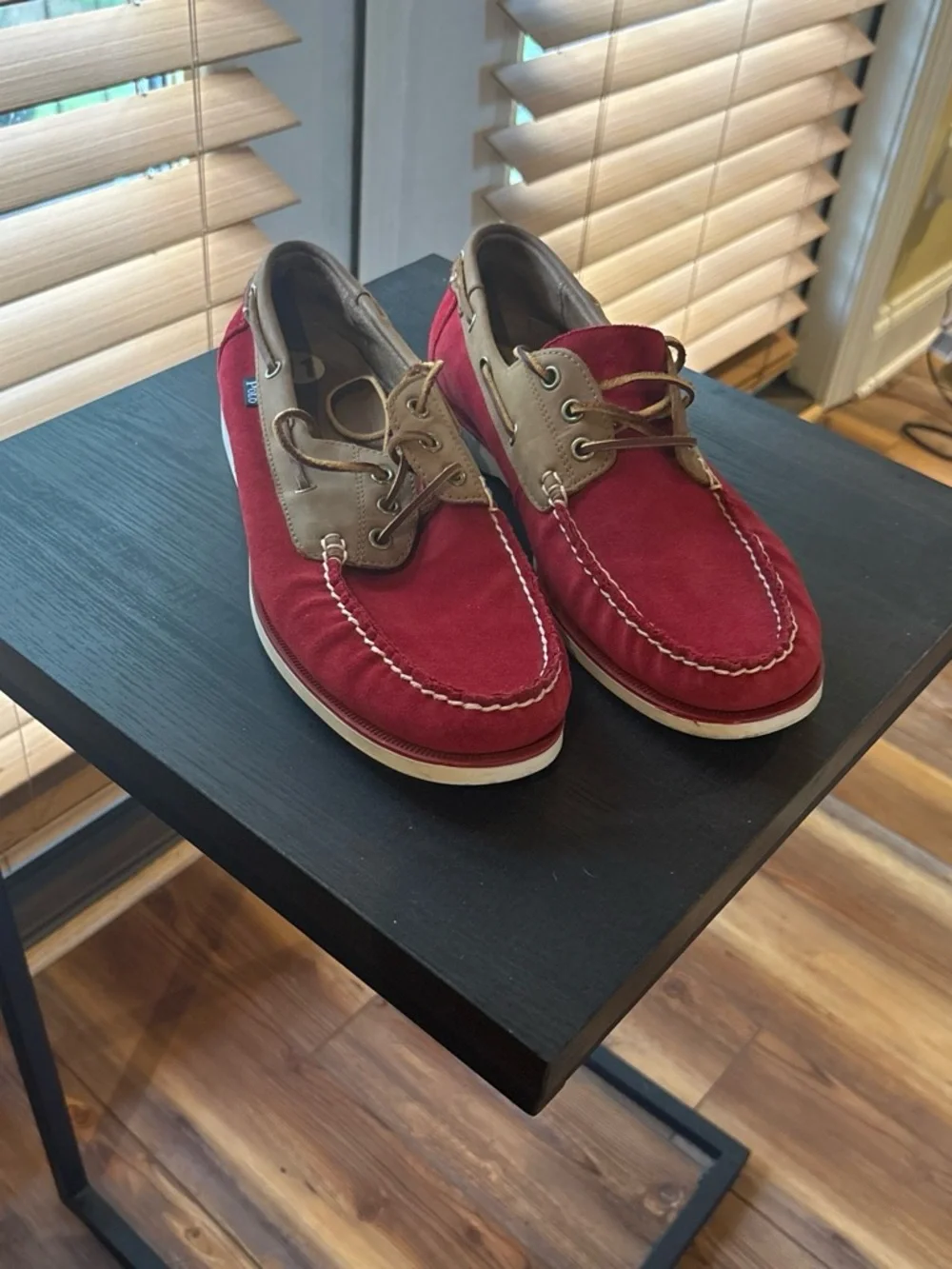 Polo by Ralph Lauren Red Suede and Brown Leather Boot Shoes